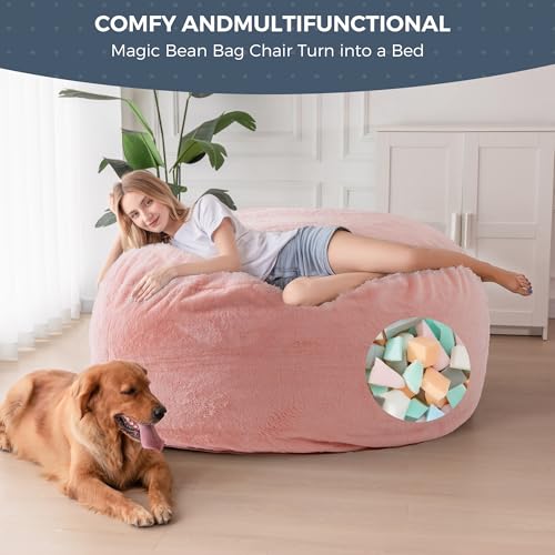 MAXYOYO Giant Bean Bag Chair Bed for Adults, Convertible Floor Sofa G466