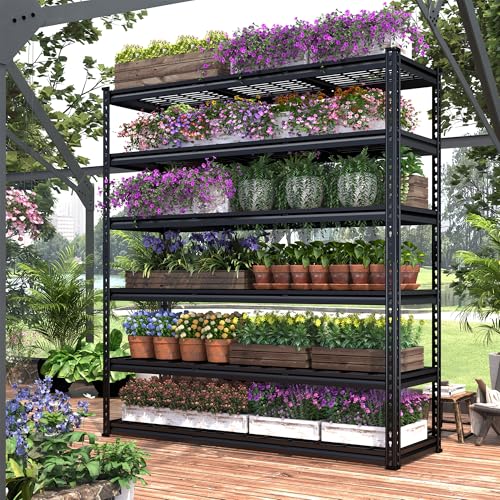 REIBII 60" W Garage Shelving 5-Tier Heavy Duty Metal Storage Shelves B60038