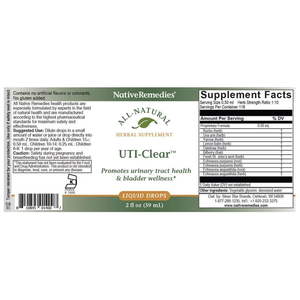 Native Remedies UTI-Clear Urinary Tract & Bladder Health Herbal Supplement, 2-Pack Z137