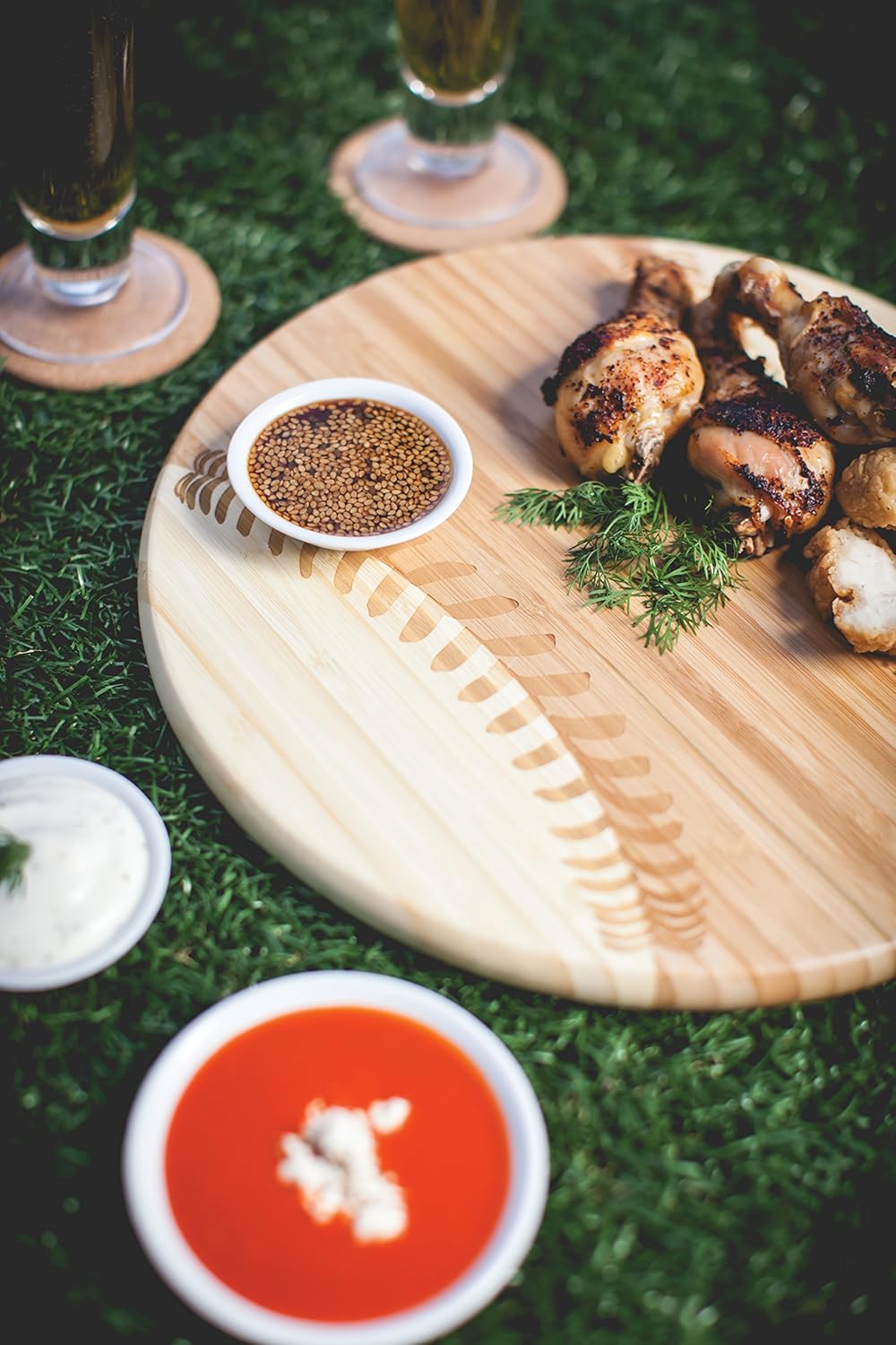 TOSCANA Picnic Time Home Run Baseball Cheese Board Bamboo C331200
