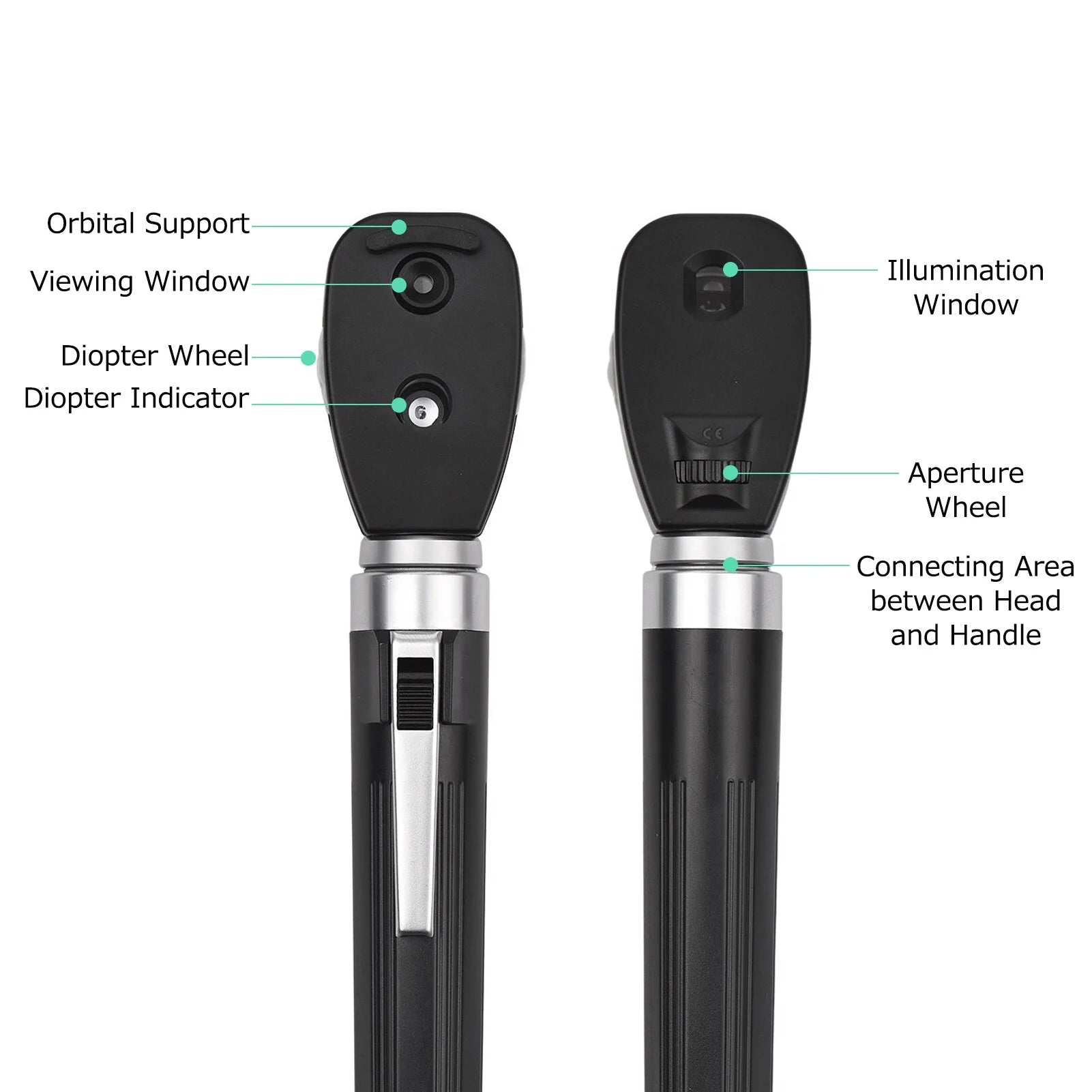 Direct Ophthalmoscope 5 Apertures Portable Handheld Diagnostic Tool U70376