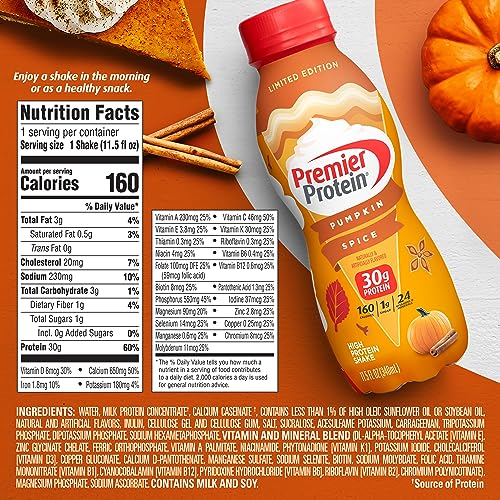 Premier Protein Shake Café Latte, 30g Protein, 11.5 fl oz, 12 Pack B4466