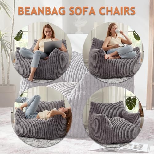 Giant Bean Bag Chair with Filling and Armrests for Adults Teens P241564