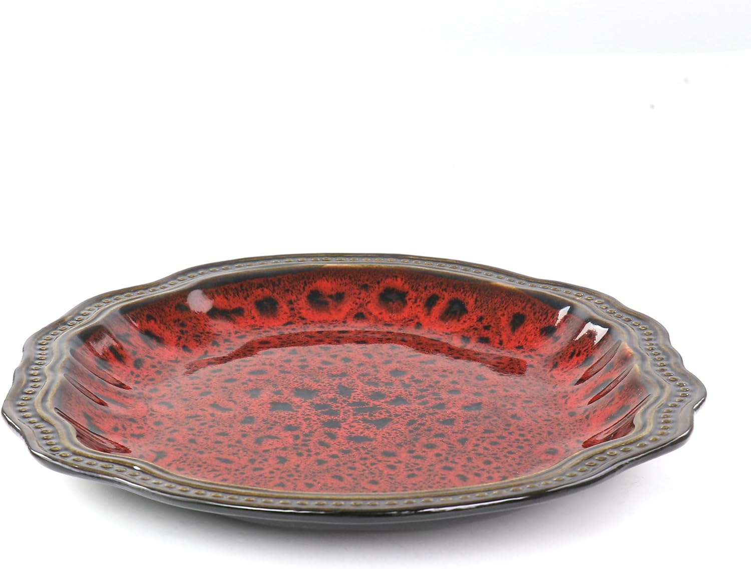 Elama Regency 6 Piece Stoneware Dinner Plate Set Red N208785