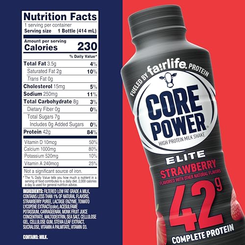 Core Power Elite High Protein Shake Strawberry 42g 14oz 12 Pack Z7958