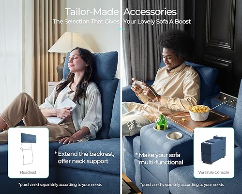 LINSY HOME Modular U Shaped Sectional Sofa with Storage, Blue M8981