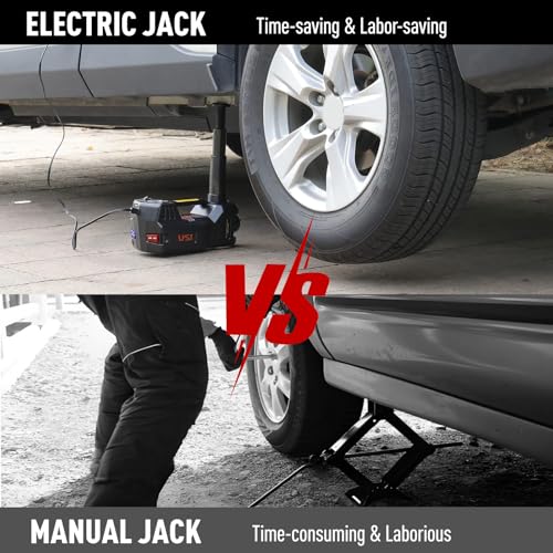 12V 5 Ton Electric Car Jack with Integrated Tire Pump for SUV Truck Sedan X6558
