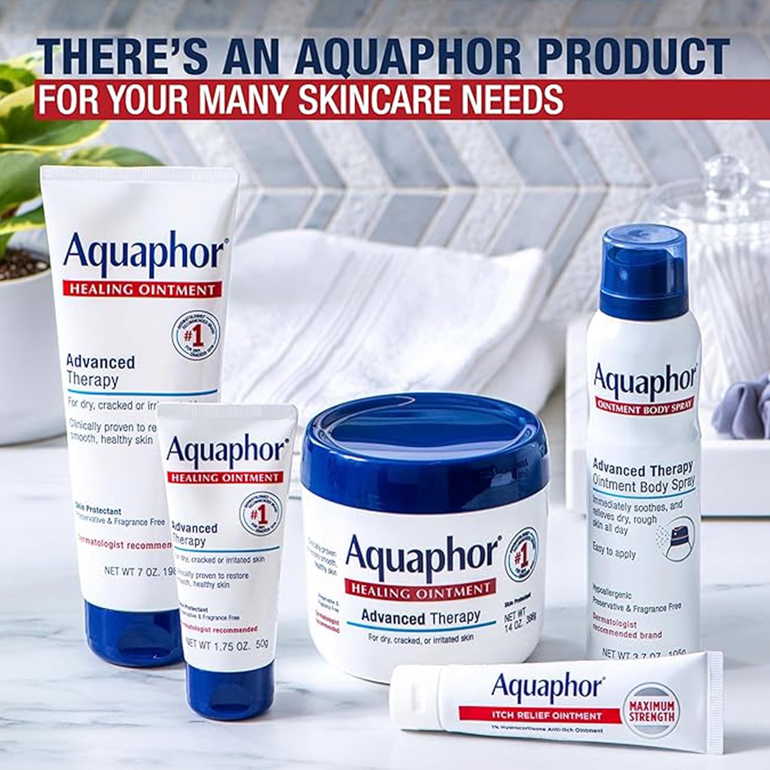 Aquaphor Skin Care Set, Healing Ointment & Lip Repair Balm V8252