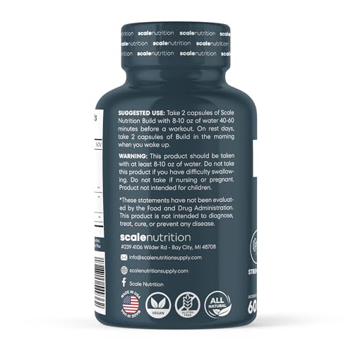 Build Muscle Builder Supplement for Men & Women, 60 Capsules T30219