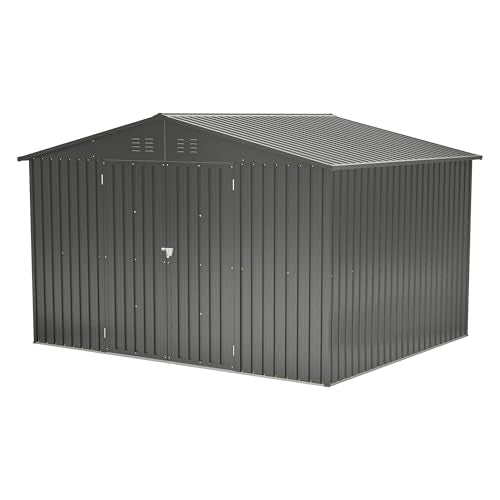 Outdoor Storage Shed 6x4 Ft, Heavy-Duty Resin Tool Shed with Lockable Doors Z7258