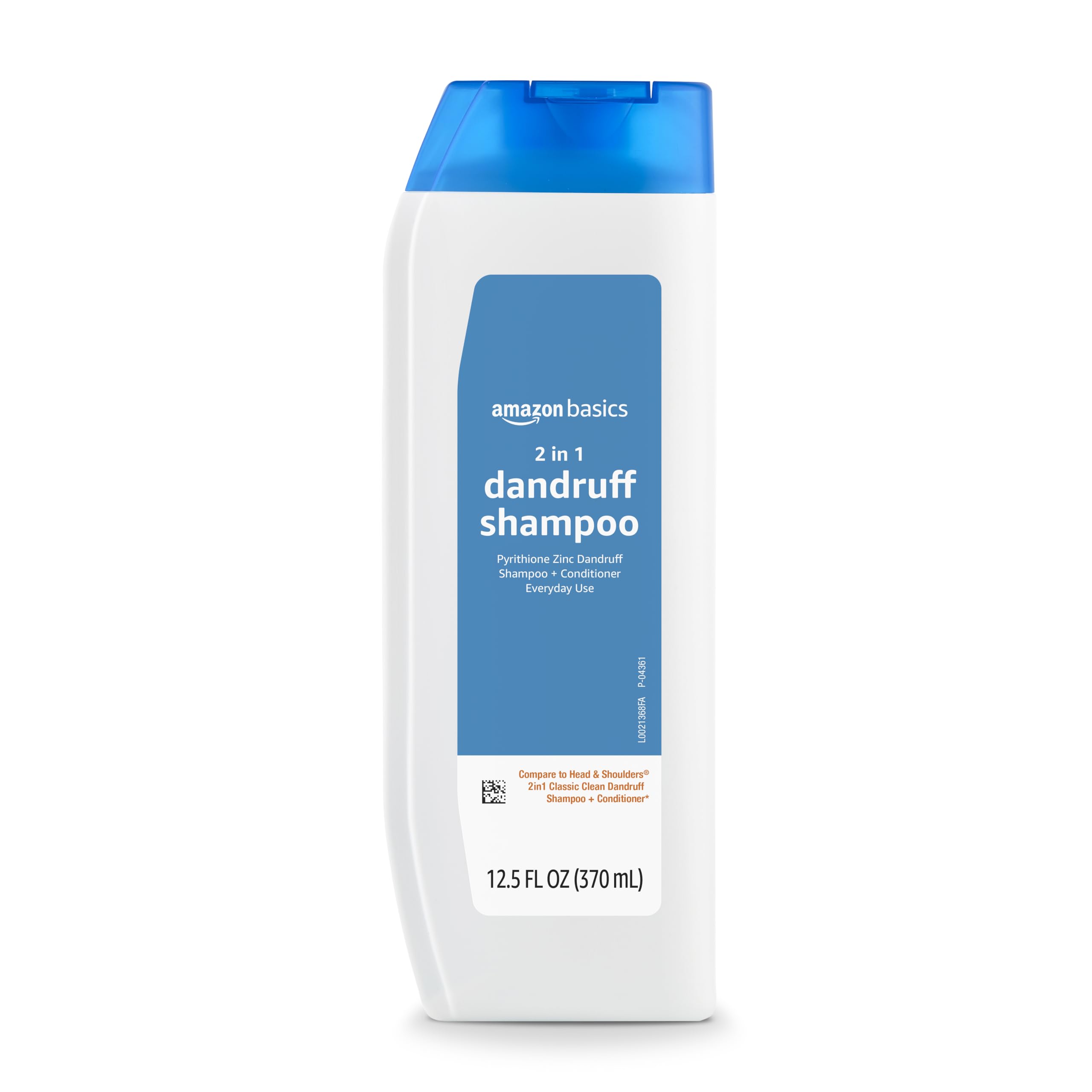 Amazon Basics 2-in-1 Anti-Dandruff Shampoo & Conditioner, Itch Relief, Safe for All Hair Types, Paraben-Free, Gentle and pH Balanced, 12.5 Fluid Ounces, 1-Pack (Previously Solimo)