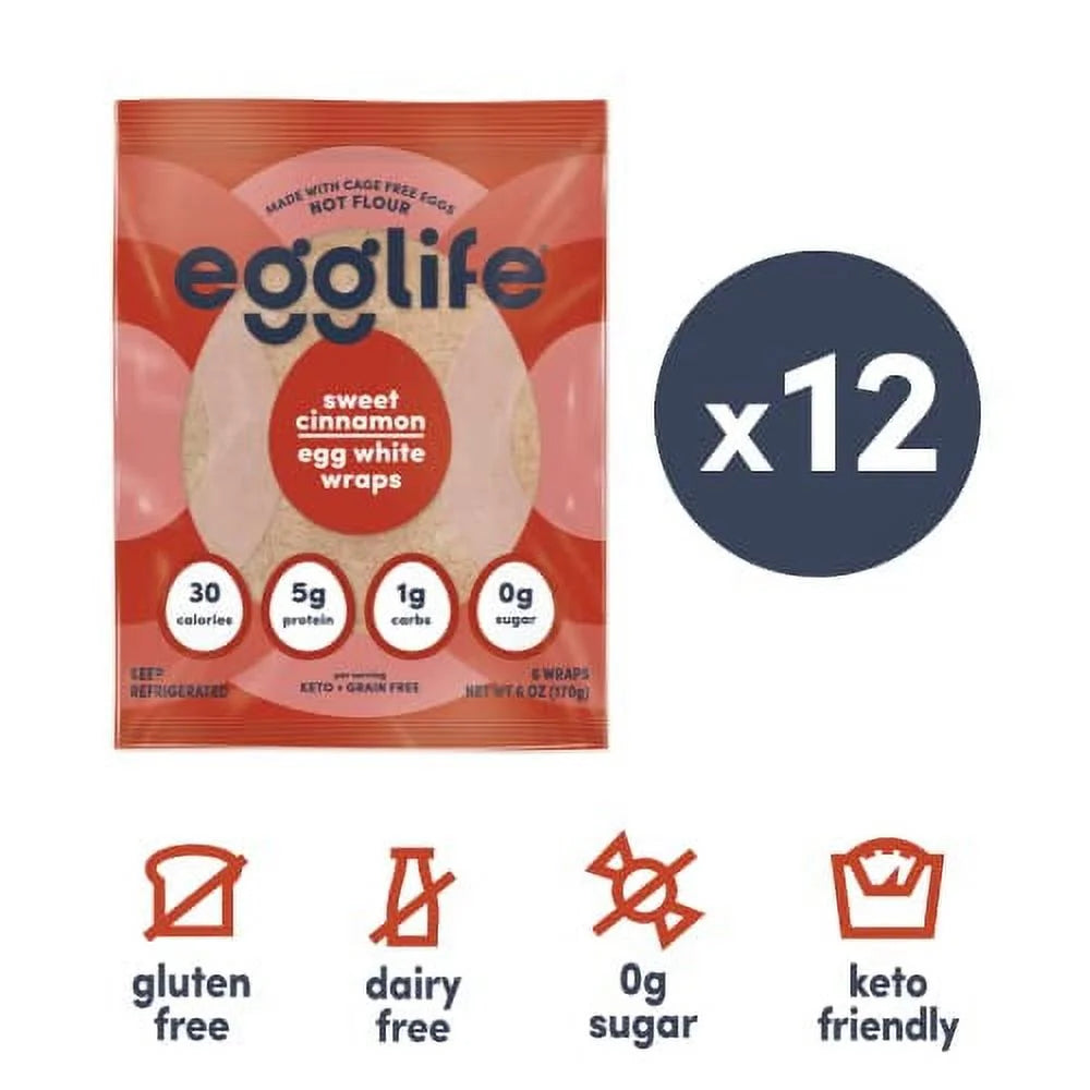 egglife egg white wraps, Sweet Cinnamon, 72 Total Wraps Z7814