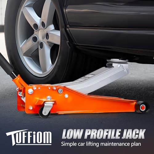 TUFFIOM Low Profile Floor Jack, Dual Pistons Quick Lift for Cars & SUVs K567715