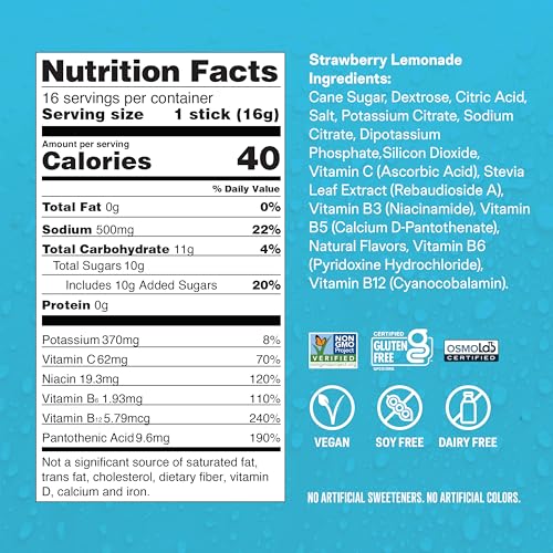 Liquid I.V. Hydration Multiplier Lemon Lime Electrolyte Powder Drink Mix, 16 Servings K2401