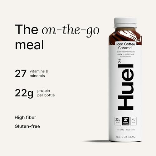 Huel Ready-to-Drink Chocolate Meal Replacement, 20g Protein, 16.9 Fl Oz (12 Pack) D52742
