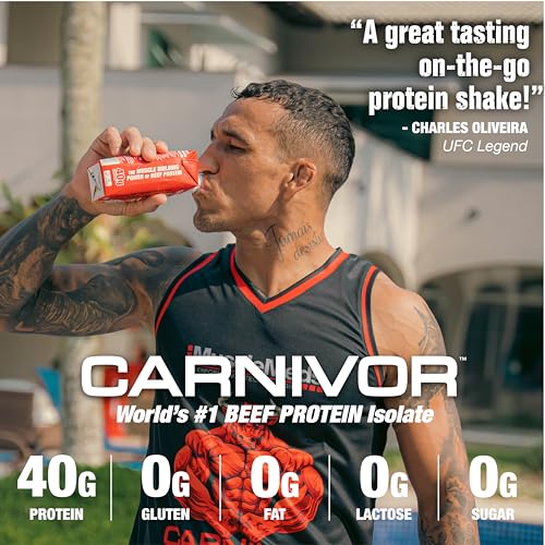 MuscleMeds Carnivor Ready to Drink Protein, Chocolate, 16.9 Fl Oz (Pack of 12) G3657