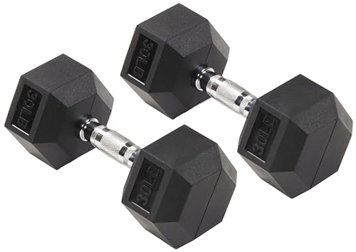 Signature Fitness Rubber Encased Hex Dumbbell P19113