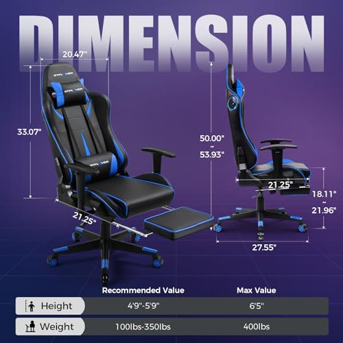 GTPLAYER Gaming Chair with Speakers and Footrest by GTRacing, Black M845420