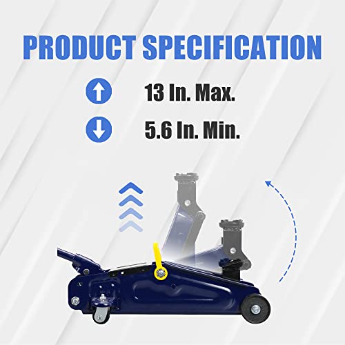 BIG RED Torin Hydraulic Trolley Floor Jack with Storage Case, 1.5 Ton Capacity, Black J906585