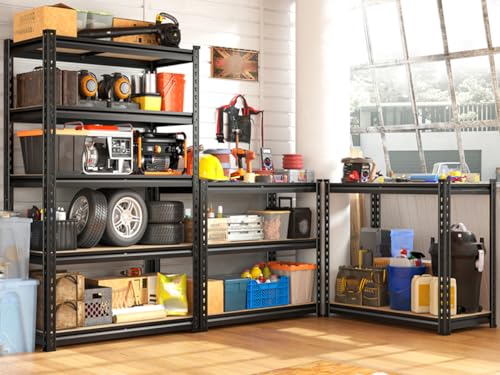 REIBII Set of 2 Storage Shelves 5 Tier Heavy Duty Metal Garage Shelving R5807