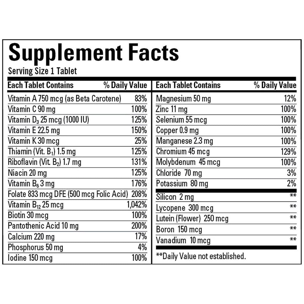 Kirkland Signature Adult 50+ Mature Multi Vitamins & Minerals, 400 Tablets L703