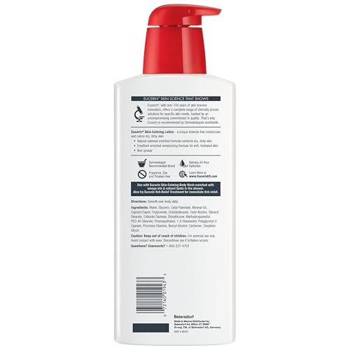 Eucerin Skin Calming Lotion for Dry, Itchy Skin, 16.9 fl. oz Pump Bottle S8717