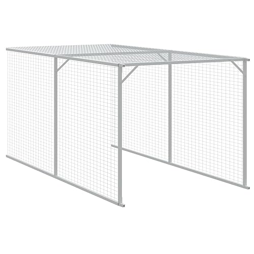 vidaXL Galvanized Steel Chicken Cage with Extended Run Anthracite Y53162