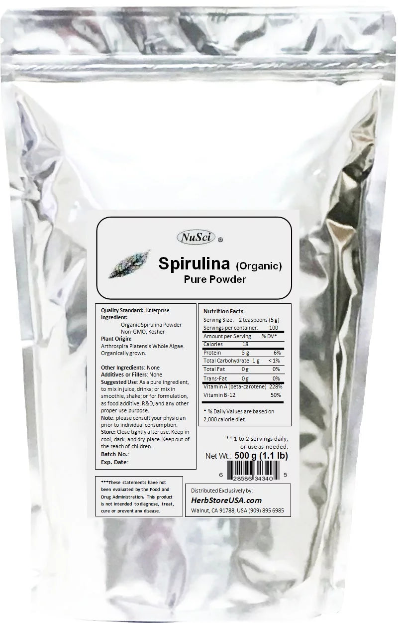 Organic Spirulina Powder 500g (1.1 lb) O419