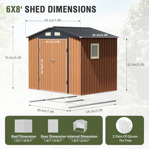 Outdoor Storage Shed 5x3 Ft Metal Steel with Lockable Door N4246