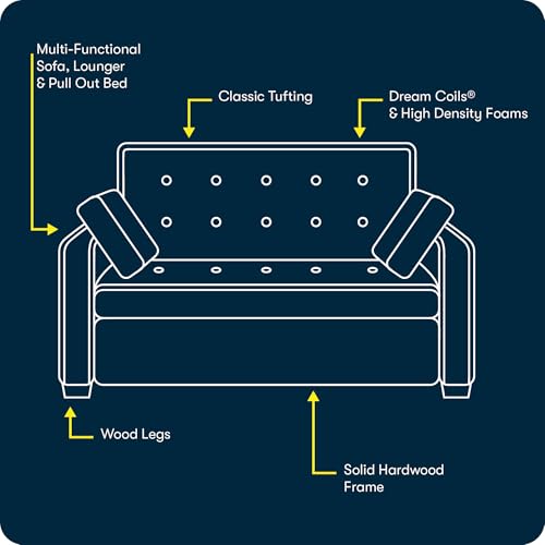 Serta Ainsley Convertible Sleeper Sofa Queen Size Navy Velvet V951