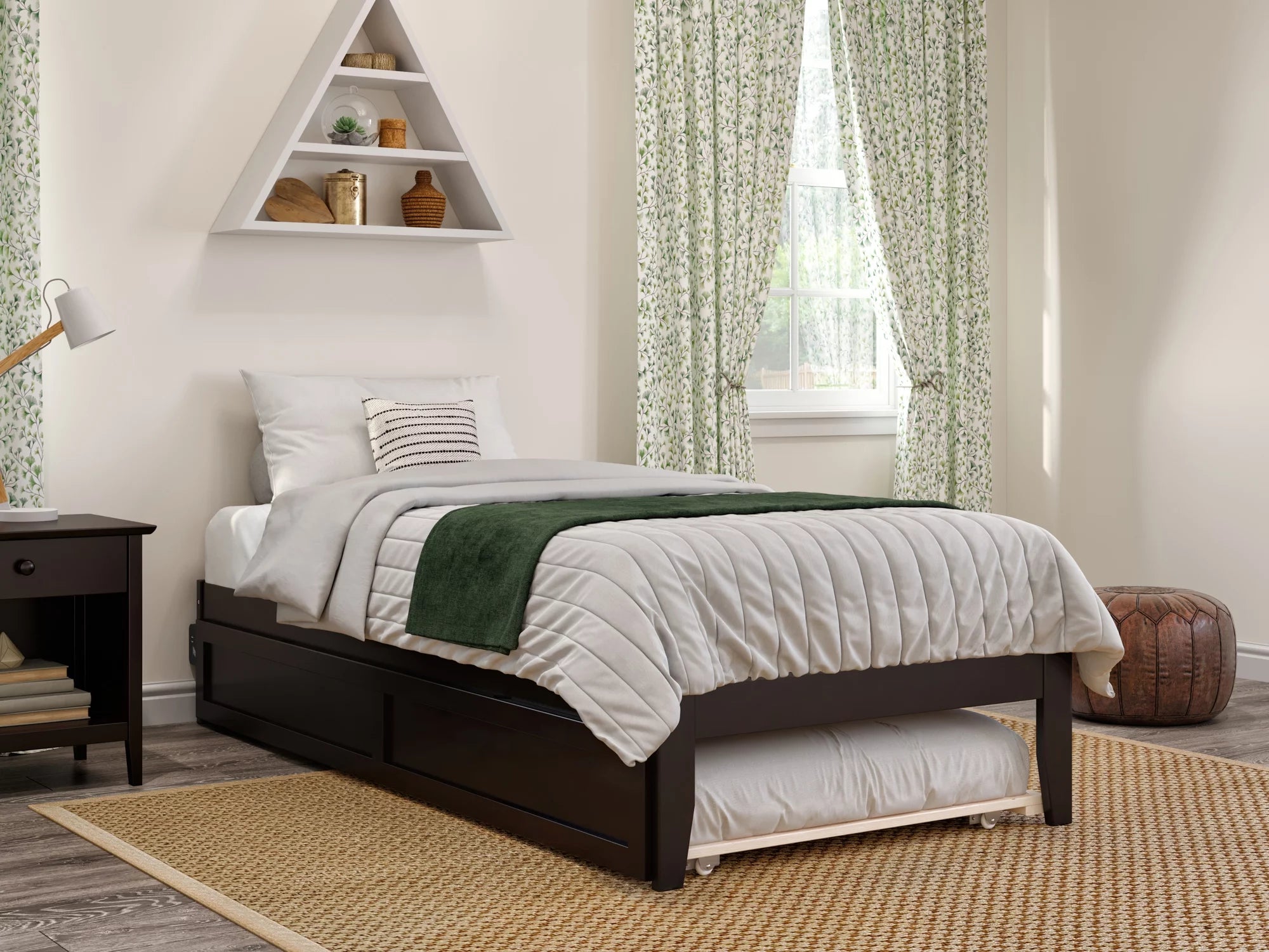 AFI Colorado 14" Twin XL Wood Platform Bed Frame with Trundle, Espresso W709