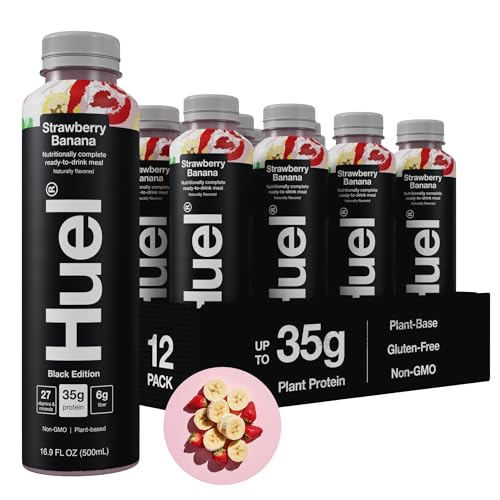 Huel Ready-to-Drink Chocolate Meal Replacement, 20g Protein, 16.9 Fl Oz (12 Pack) D52742