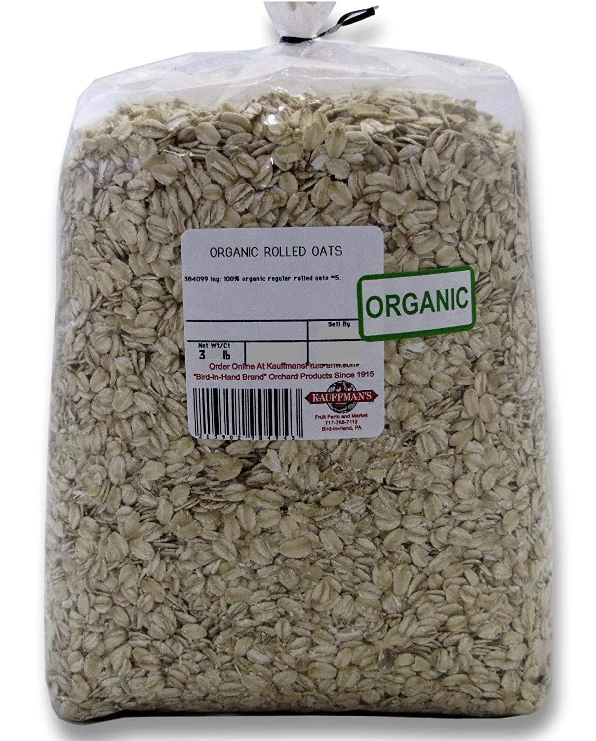 Kauffman Orchards Organic Old-Fashioned Rolled Oats, 3 Lb. S210090