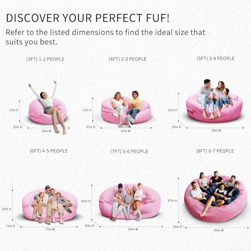 Bean Bag Chair for Adults 3FT, Soft Removable Cover, Light Gray M535251