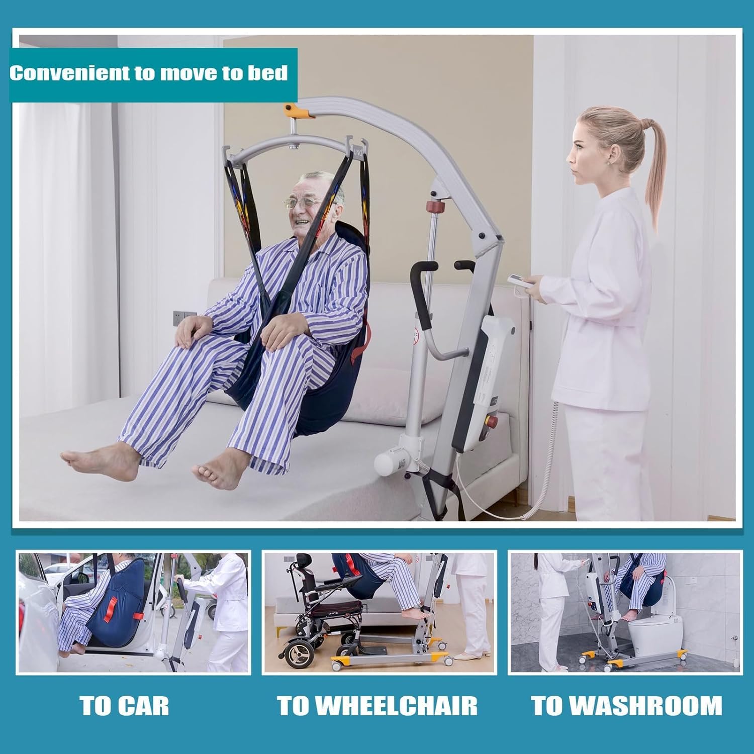Aluminum Folding Electric Patient Lift with MOTECK Motor for Home T931