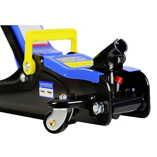 Pvillez Floor Jack, Heavy Duty Hydraulic Low Profile Steel Racing Jack, 2 Ton Capacity Blue H10635