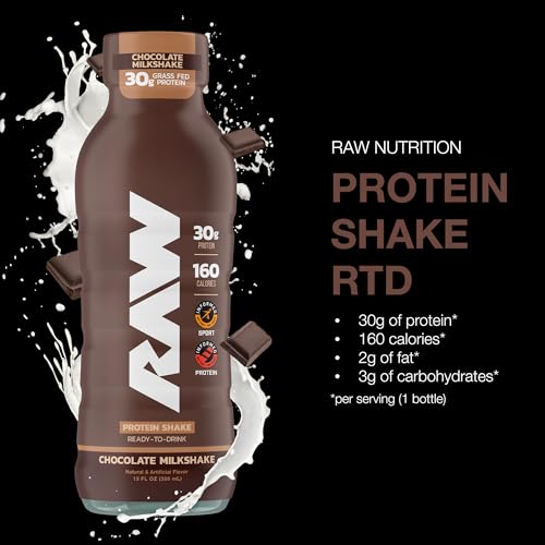 RAW Ready-to-Drink Protein Shake, Mocha Latte, 12 Fl Oz D1845