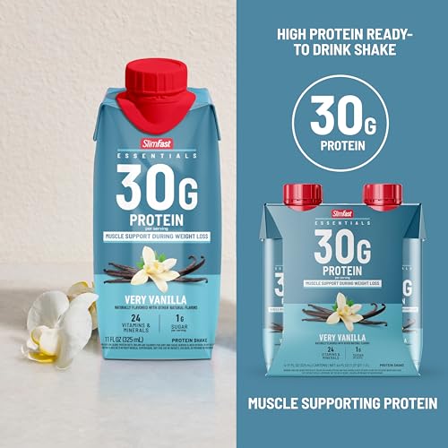SlimFast Essentials 30g Vanilla Protein Shake, 12 Count F219