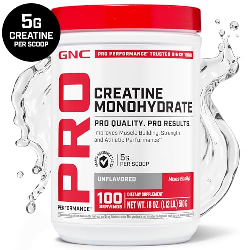 GNC Pro Performance Creatine Monohydrate Powder, 5g per Serving, 50 Servings I927