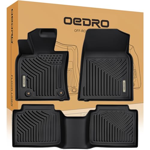 OEDRO Floor Mats Fit for Toyota Camry 2024-2018 (FWD ONLY, Not for Hybrid), All Weather Protection Car Mats TPE Accessories includes 1st and 2nd Row: Front, Rear, Full Set Liners