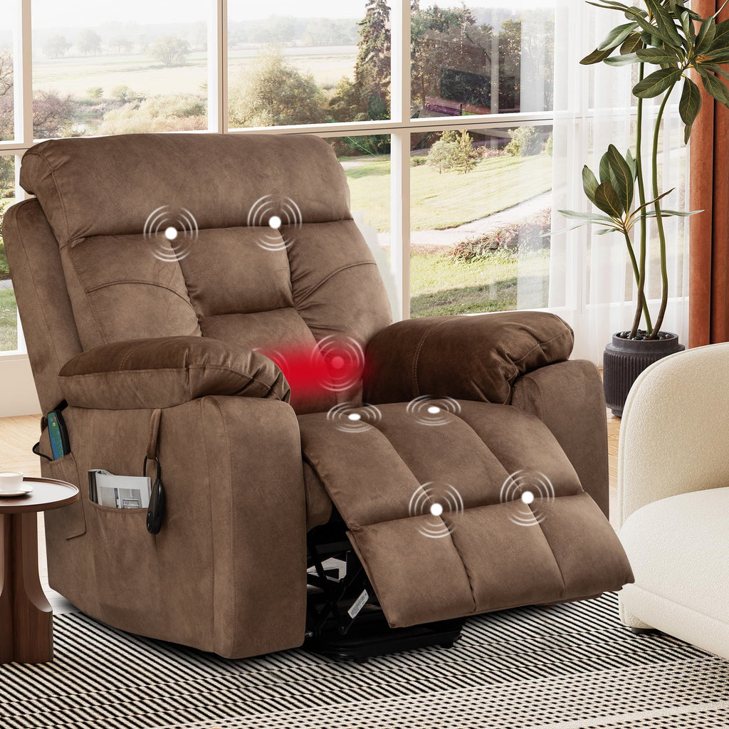 Legahome Power Lift Recliner Chair for Elderly with Heat and Massage, Dark Brown T270145