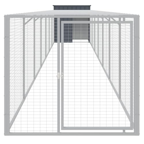vidaXL Galvanized Steel Chicken Cage with Extended Run Anthracite Y53162