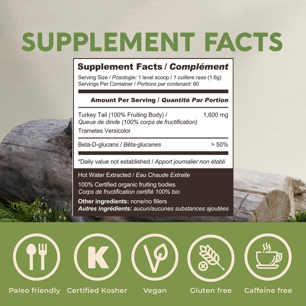 Longevity Botanicals Organic Turkey Tail Mushroom Powder, 3.5 oz C7807