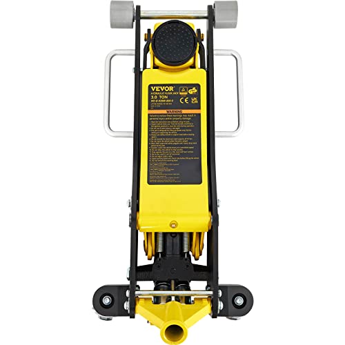 VEVOR 3 Ton Low Profile Aluminum Steel Racing Floor Jack with Dual Pistons Quick Lift Pump Q822