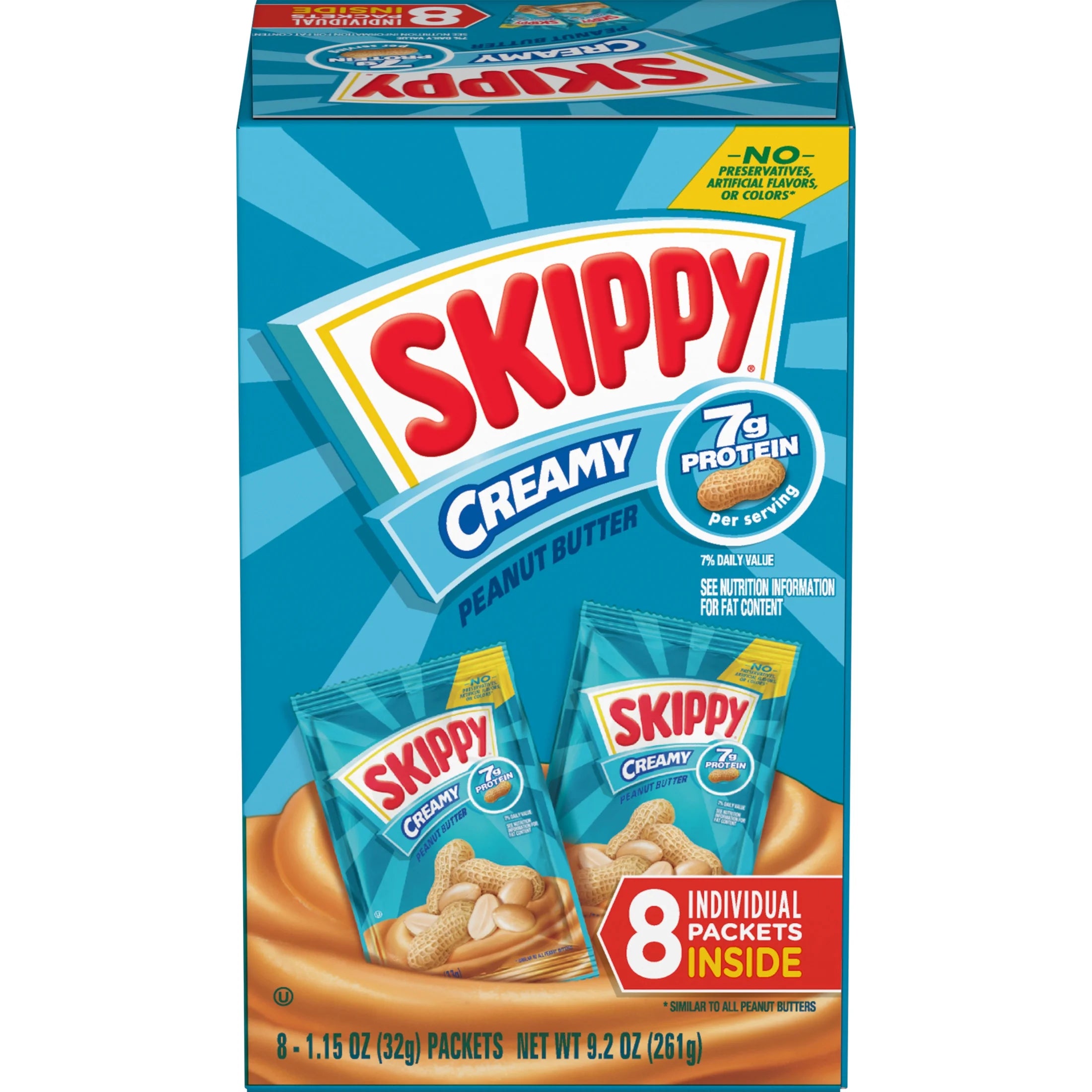 SKIPPY Creamy Peanut Butter Squeeze Packs, 1.15 oz (64 Count) M801702