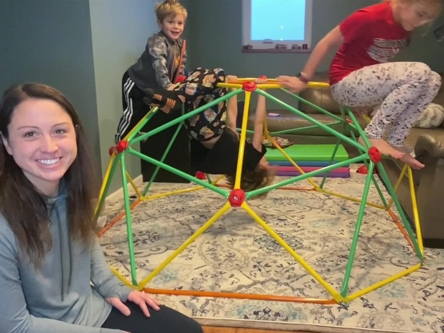 6FT Geometric Dome Climber for Kids Outdoor Jungle Gym Monkey Bars P835080