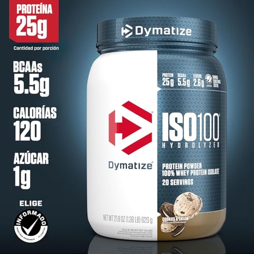 Dymatize ISO100 Whey Protein Powder, Cookies & Cream, 20 Servings E355002