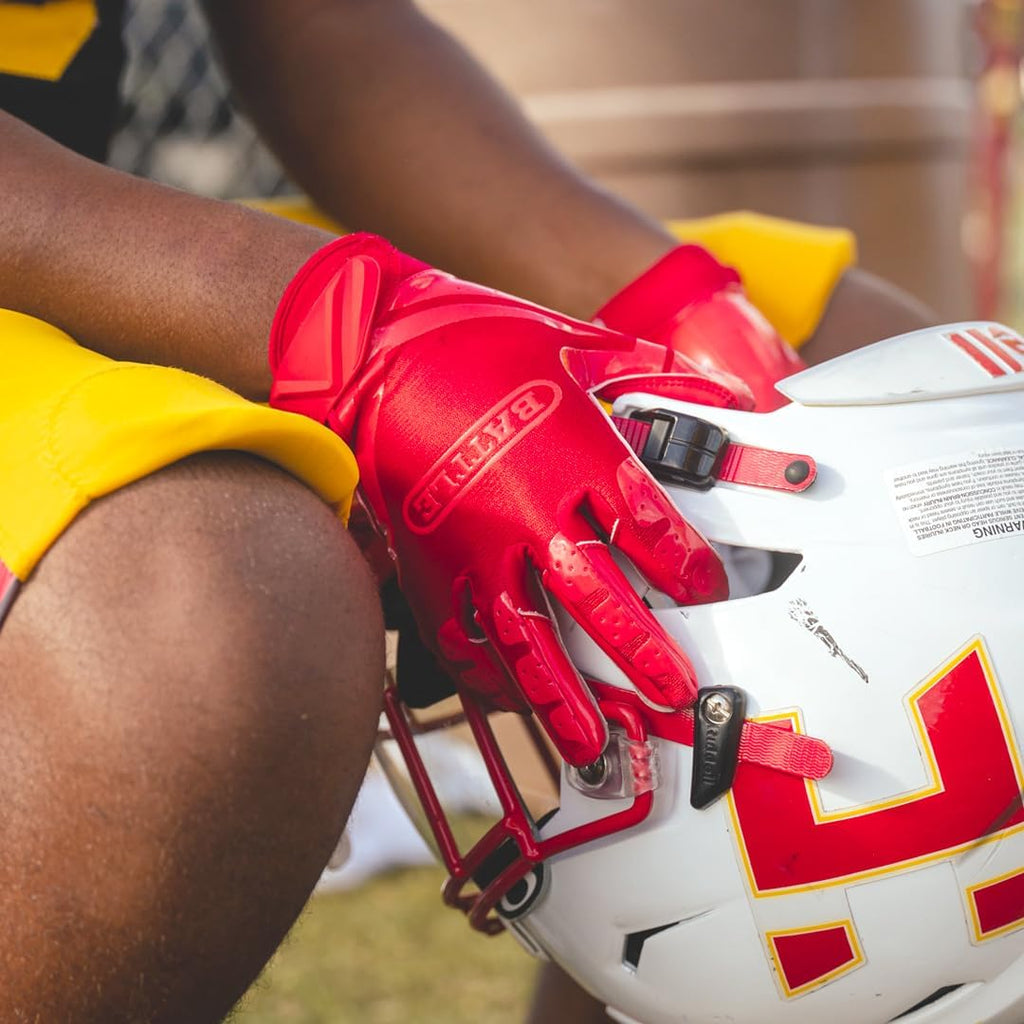 Battle Sports Double Threat Football Gloves - Ultra Stick - Youth Small, White M935