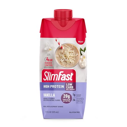 SlimFast Protein Shake, Chocolate, 20g Protein, Meal Replacement, 12 Count R712103