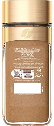 NESCAFE Gold Espresso Instant Coffee 100% Arabica, Jar 100g H274719